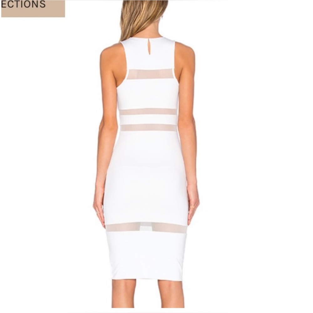 NWT T by Alexander Wang Mesh-stripe Dress, White, Size XS - Picture 3 of 11